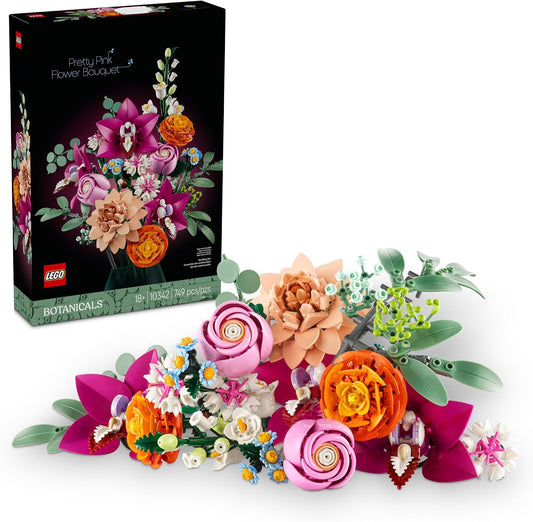 LEGO Botanicals 10342 - Juego de ramos de flores rosas para adultos...