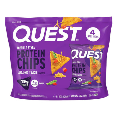 Quest Nutrition Loaded Taco Tortilla Style Chips de proteína, 1.1 o...