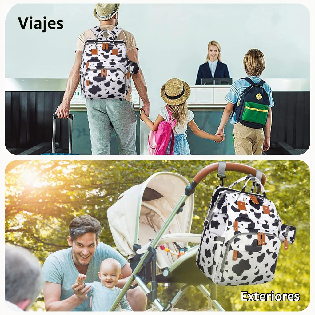 KABAQOO Mochila para pañales con estación de cambio desmontable, bo...