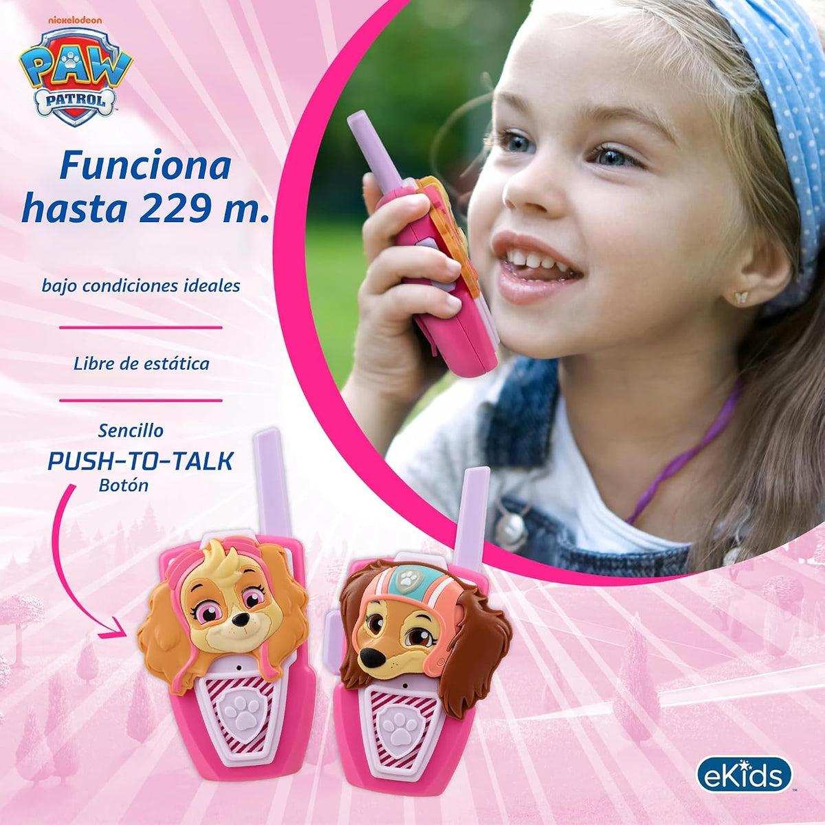 Paw Patrol Toy Walkie Talkies para niños, juguetes para interiores...