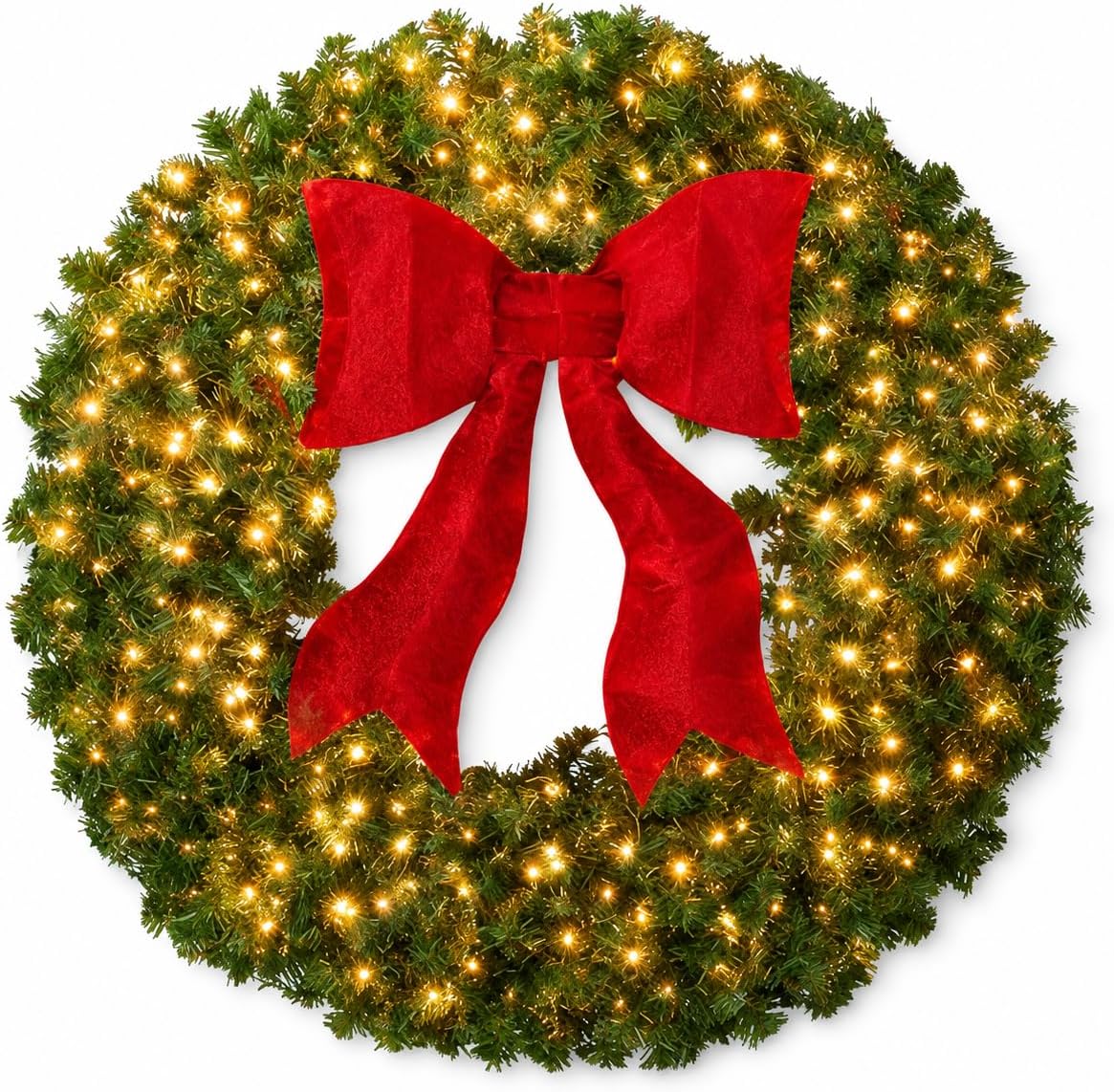 Aptliton Corona de Navidad preiluminada de 60 pulgadas, 300 luces L...