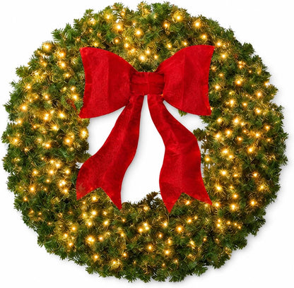 Aptliton Corona de Navidad preiluminada de 48 pulgadas, 200 luces L...