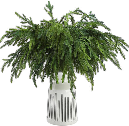 Jutom 12 piezas de ramas de pino Norfolk artificiales de Navidad |...