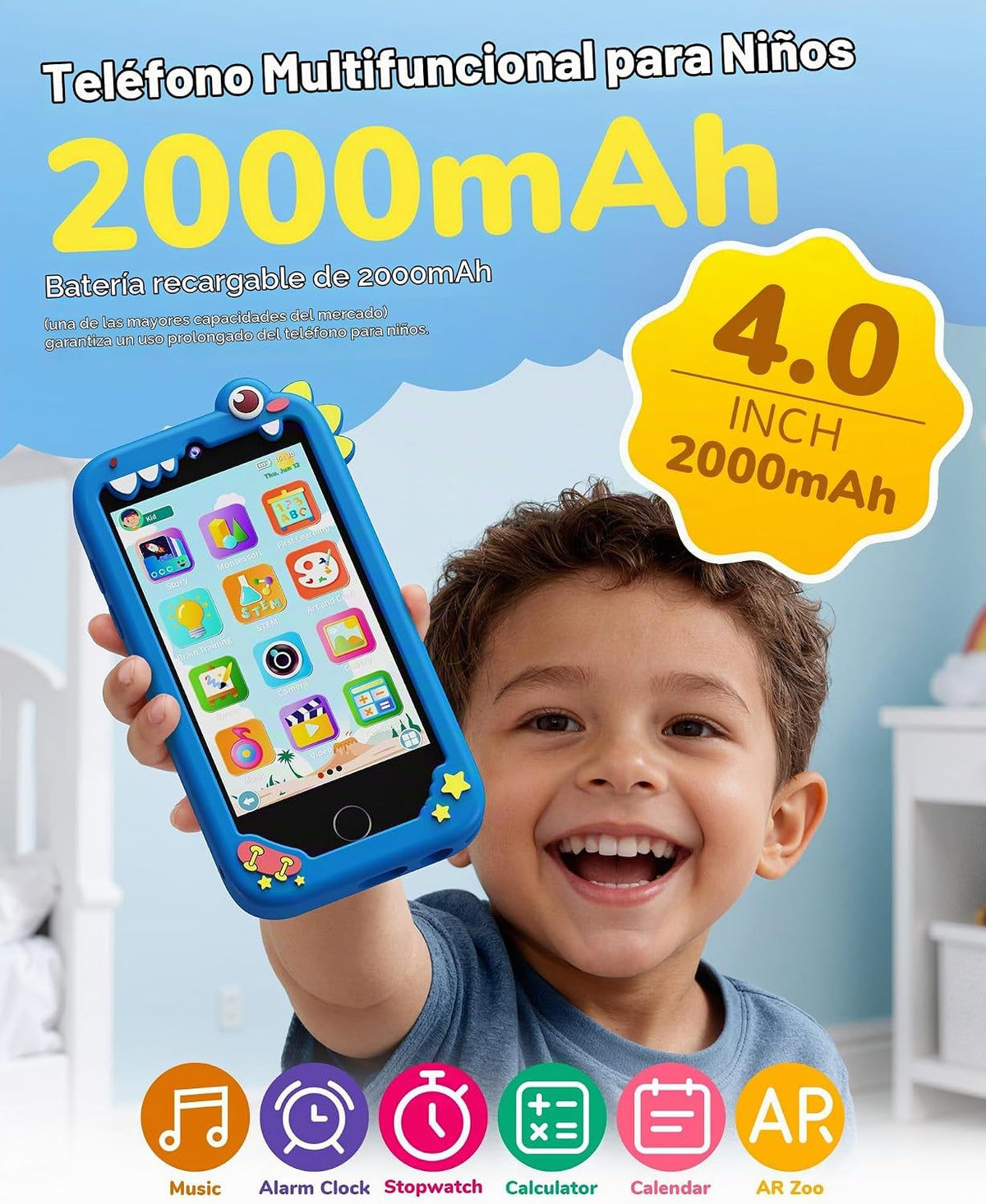 KOKODI Teléfono inteligente para niños de 4 pulgadas, pantalla táct...