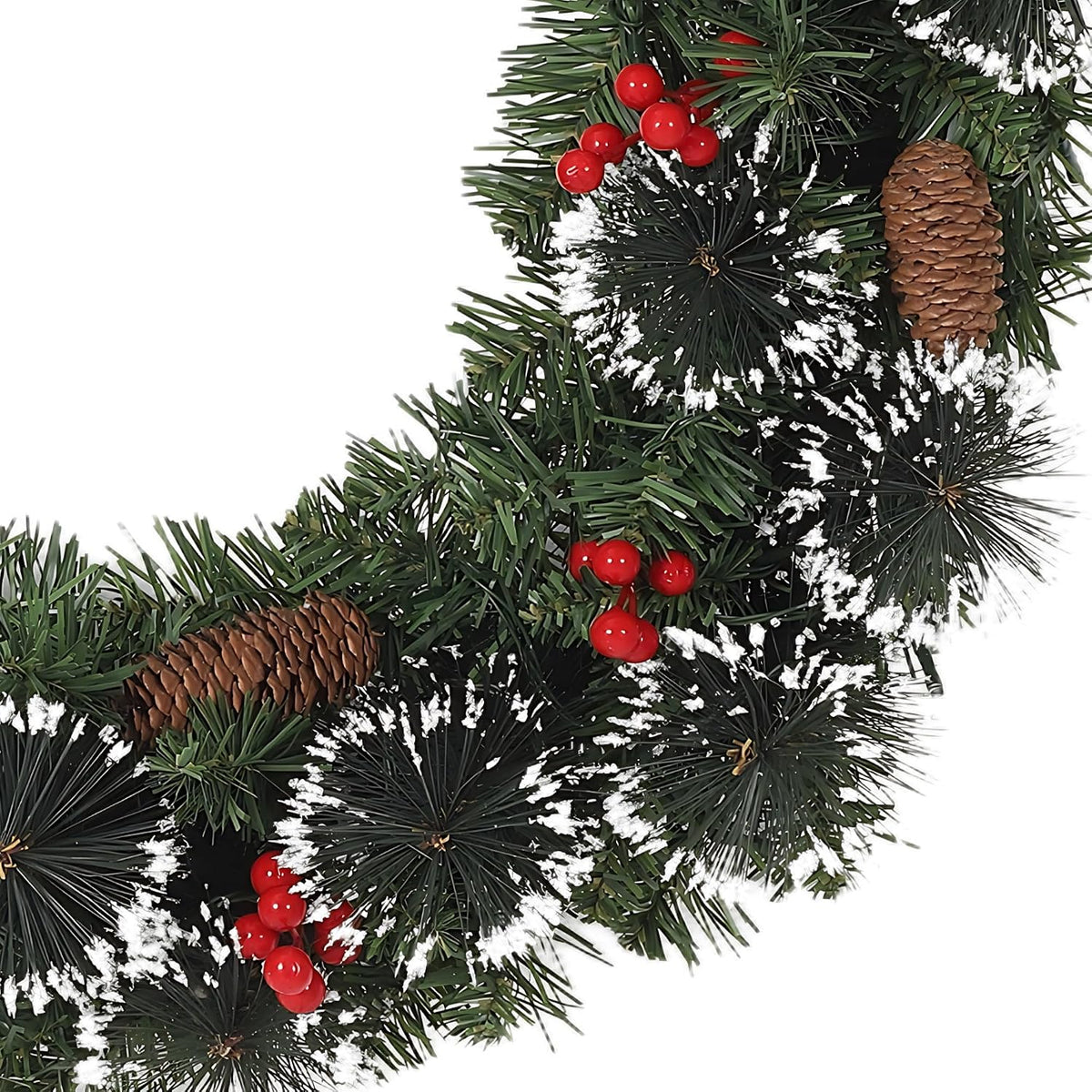 Aptliton Corona de Navidad iluminada de 24 pulgadas, decoración de...