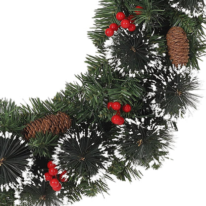 Aptliton Corona de Navidad iluminada de 24 pulgadas, decoración de...