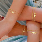 M MOOHAM Pulseras de oro con inicial de corazón para mujer, pulsera...