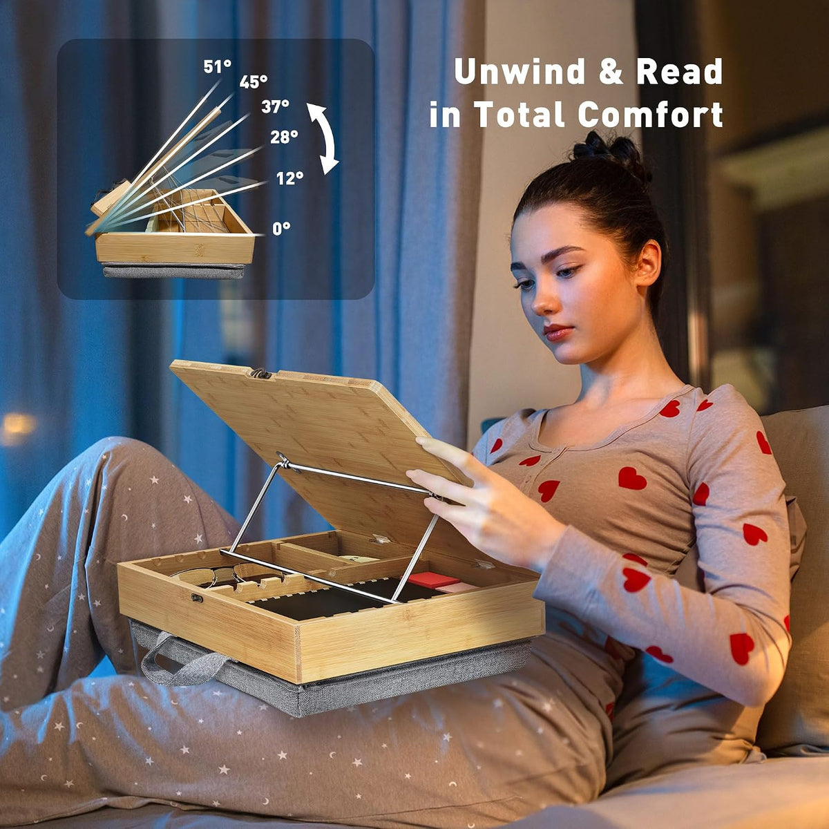 AboveTEK Escritorio ajustable para laptop y soporte para libros par...