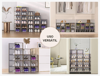 Kuject Cajas de almacenamiento de zapatos extragrandes, paquete de...