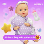 SMILESSKIDDO Muñeca bebé con cuna portabebés, juego de muñecas de 1...