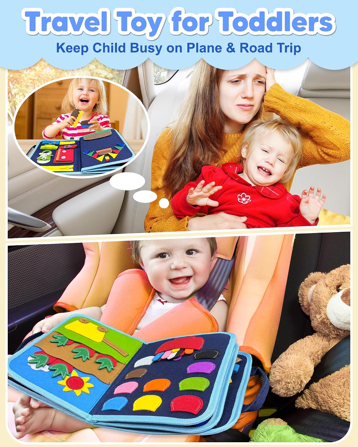 Exorany Busy Board Montessori Juguetes para niños pequeños, regalo...