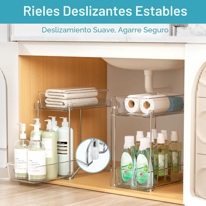 Vtopmart - Paquete de 2 organizadores extraíbles para debajo del fr...