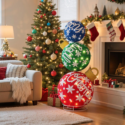 Bola iluminada de 40 pulgadas para decoración navideña al aire libr...