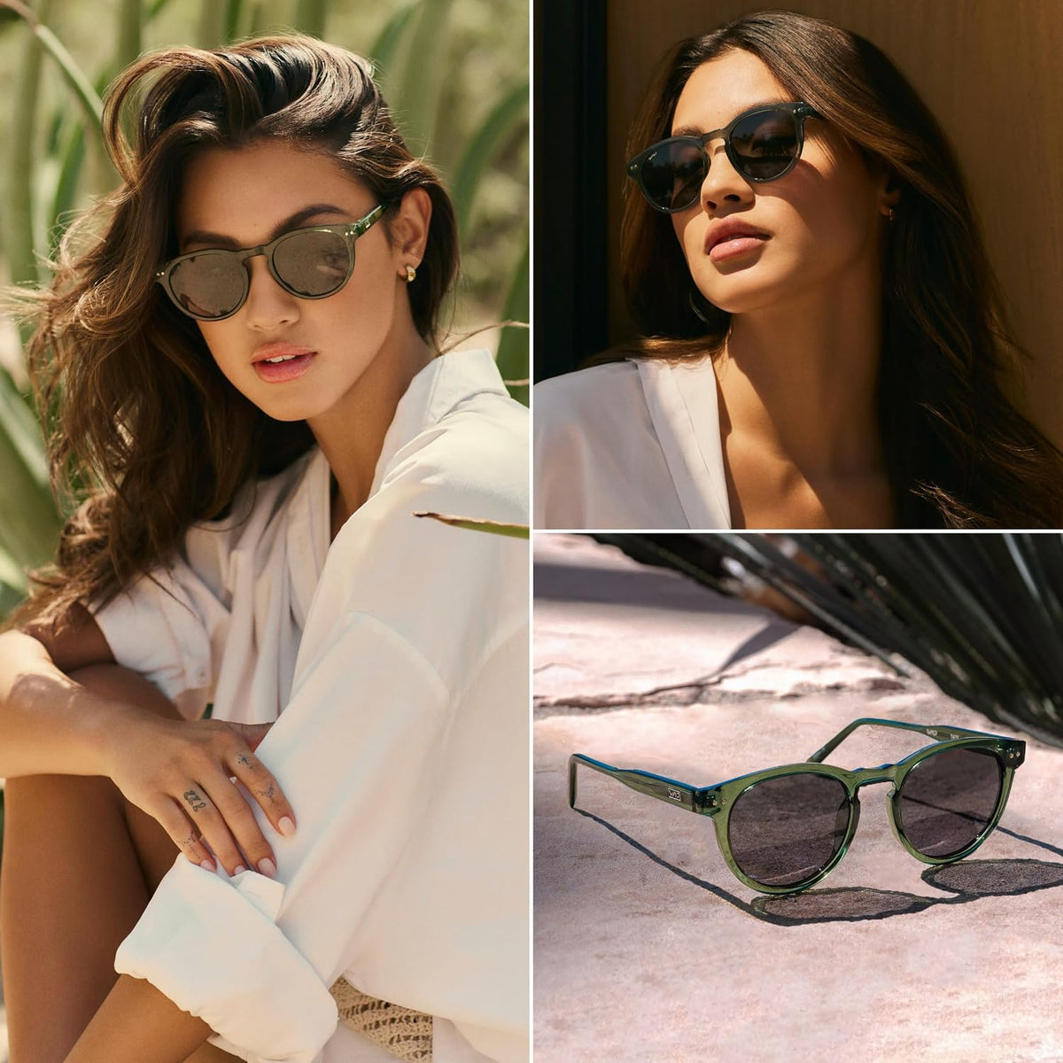 WearMe Pro Gafas de sol polarizadas redondas para mujer, protección...