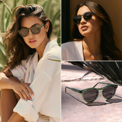 WearMe Pro Gafas de sol polarizadas redondas para mujer, protección...