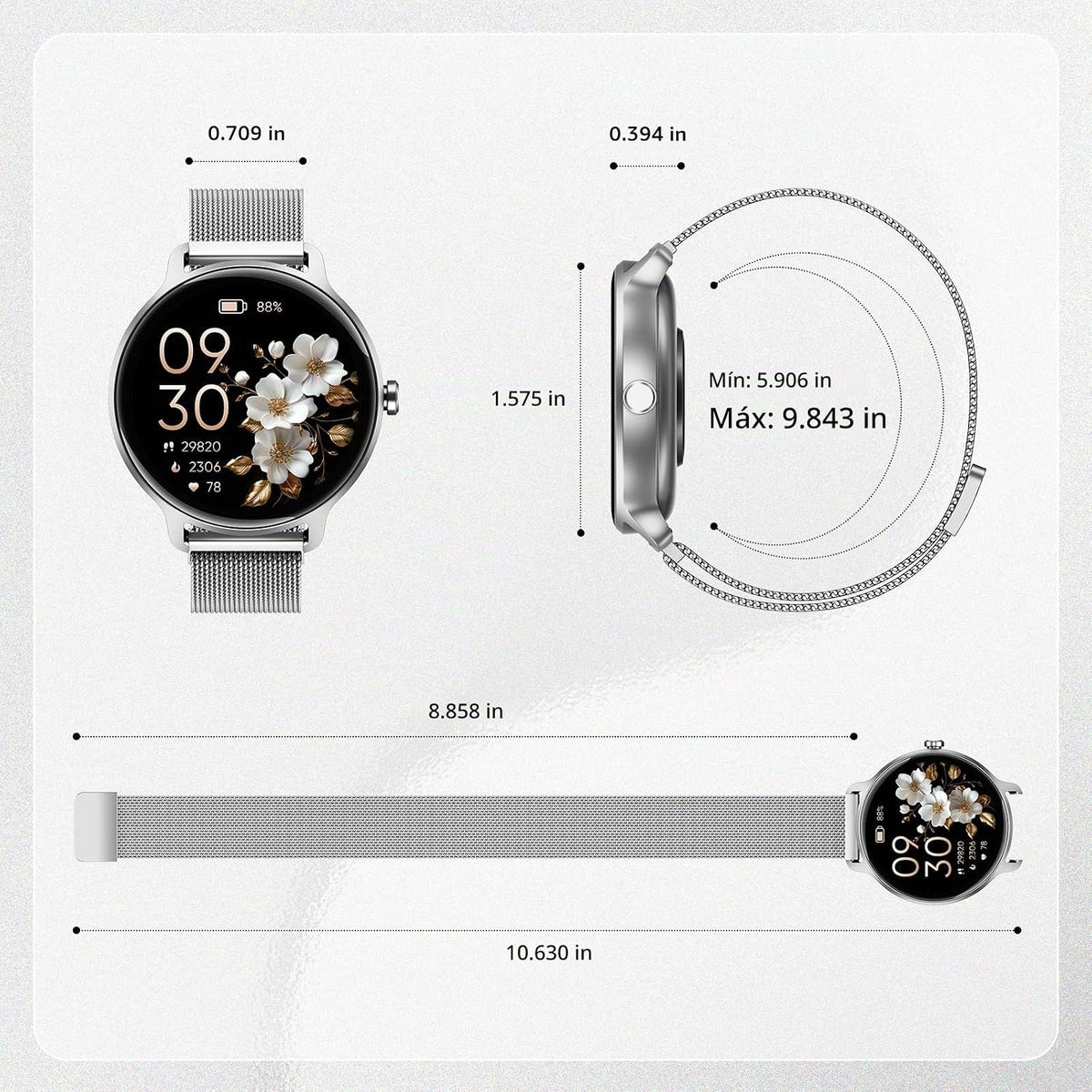 Reloj inteligente para mujer, reloj inteligente AMOLED HD de 1.27 p...