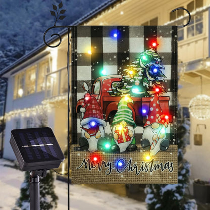 Bandera de jardín con texto en inglés "Merry Christmas" par...