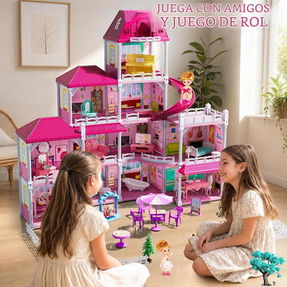 JUKUDAHU Villa de 4 pisos para niñas de 3 a 8 años - 11 habitacione...