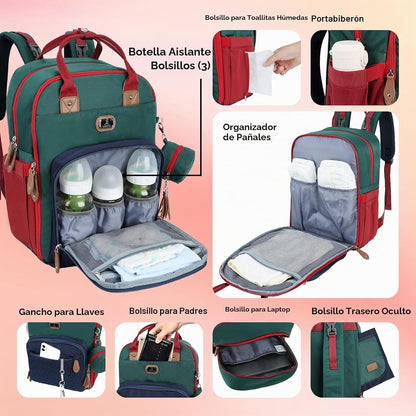 Dikaslon Mochila para pañales con cambiador portátil, artículos ese...