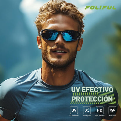 Foliful Paquete de 3 lentes de sol deportivos polarizados para homb...