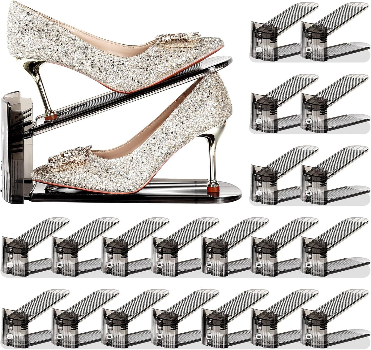 Tgzwme Organizador de ranuras para zapatos, paquete de 20 unidades,...