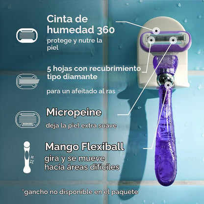 Gillette Venus Deluxe Smooth Swirl Mango de maquinilla de afeitar p...