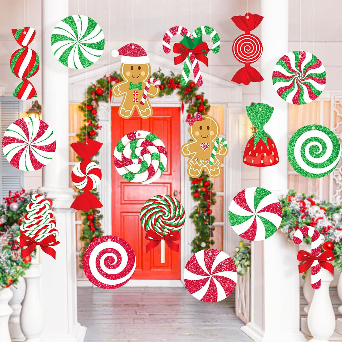 GuassLee Decoraciones colgantes grandes de Navidad para exteriores...