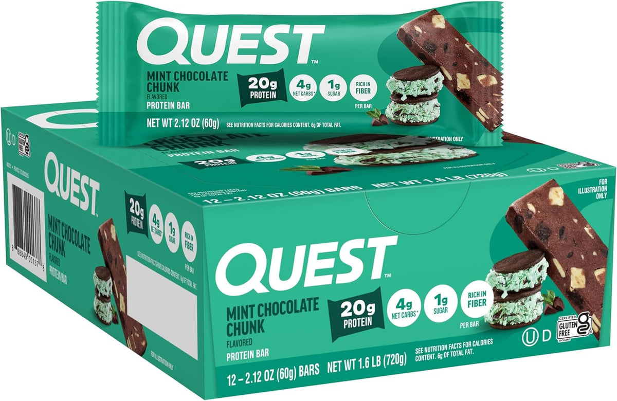 Quest Nutrition - Barras de proteína de chocolate con menta, 0.71 o...