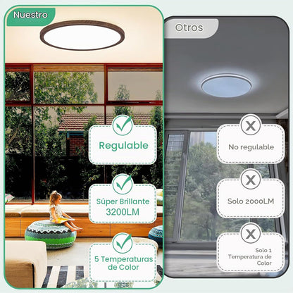 Brightever Lámpara LED de techo empotrada de 12 pulgadas, regulable...