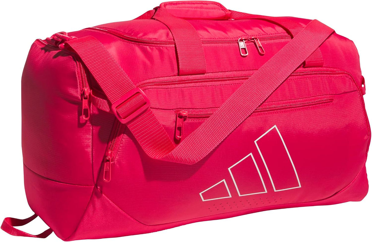 adidas Bolsa de lona Defender, Rosa Podero\/Blanco\/Pequeño 42L, Sm...