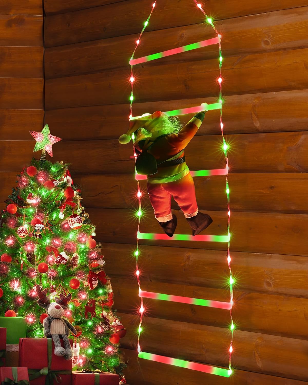 Toodour Luz LED de Navidad, luces decorativas de escalera de Navida...