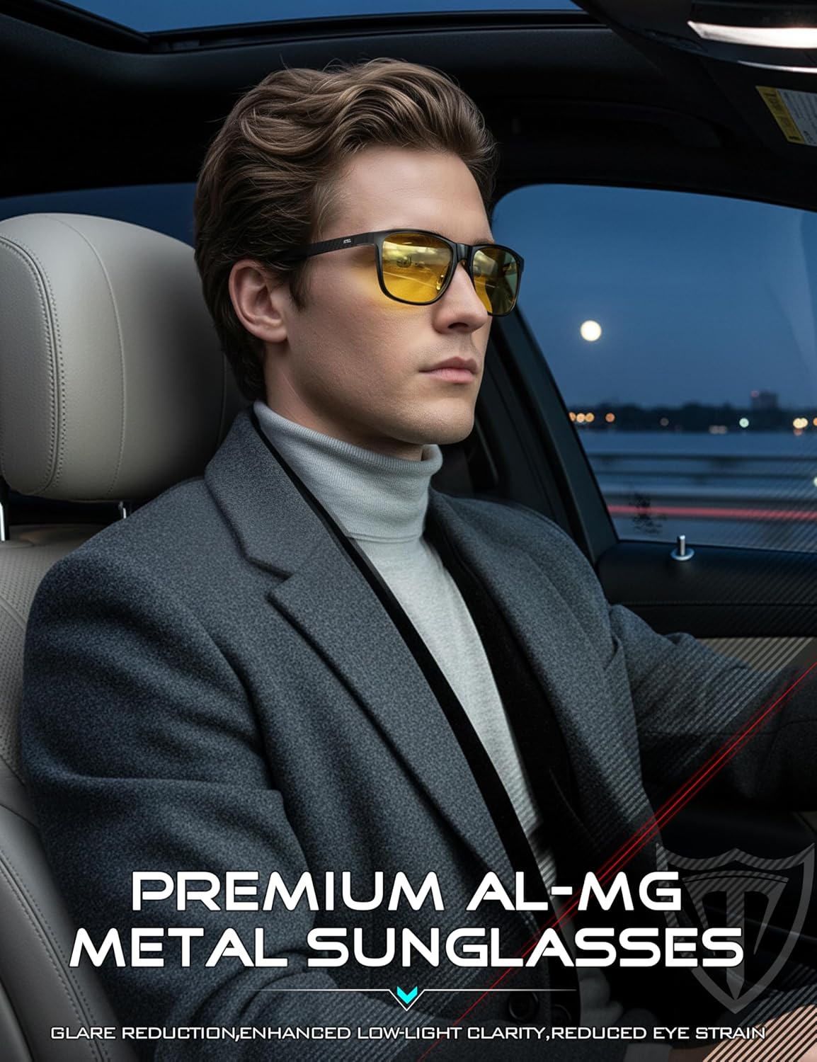 ATTCL Gafas de sol polarizadas para hombre Al-Mg Metal ultraligeras...