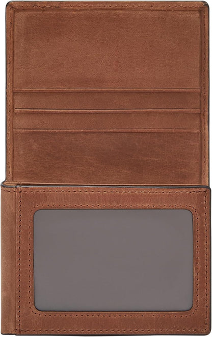 Fossil Billetera para hombre, Derrick de piel con bloqueo RFID, tri...