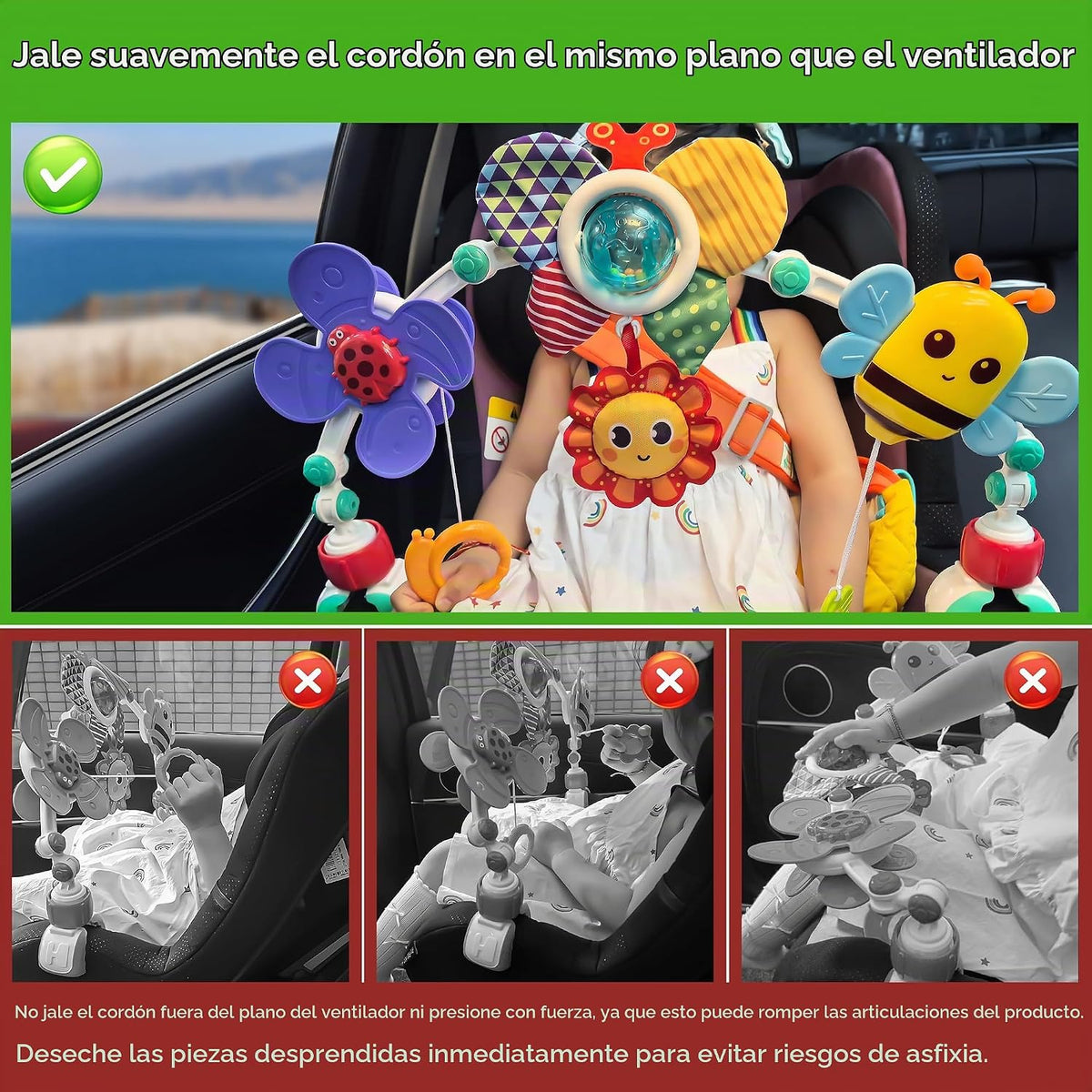 Lynncare Juguetes de moisés ajustable para bebés y niños pequeños,...