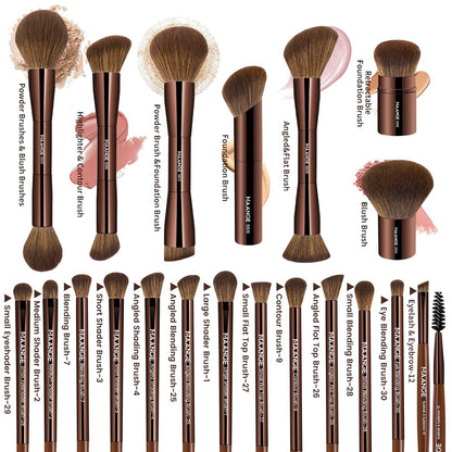 MAANGE 20 piezas de brochas de maquillaje con caja de regalo, broch...