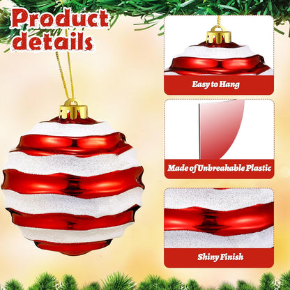 Deekin - Paquete de 8 bolas de adornos de Navidad extragrandes en r...