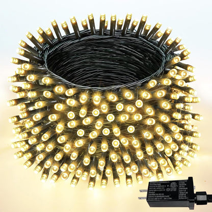 Tira de luces LED de Navidad de 108 pies con 300 luces LED enchufab...