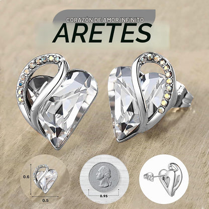 Leafael - Aretes de tuerca de cristal con piedra natal de corazón i...