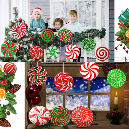 Rtteri 30 piezas de dulces de Navidad para colgar en el patio de 6...