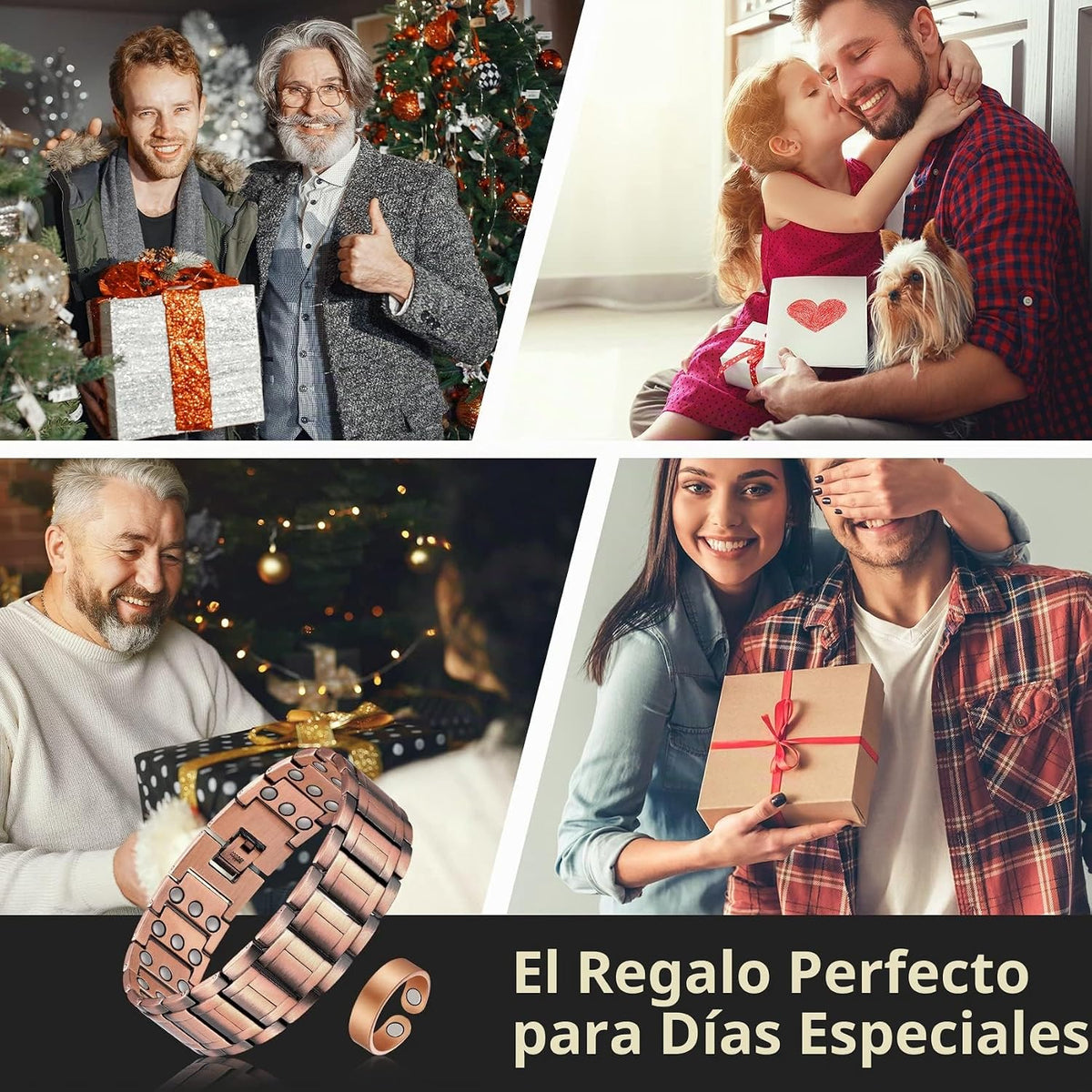 Pulsera de cobre para hombre Feraco, 3 veces más fuerte, pulseras m...