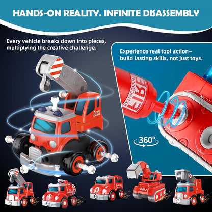 Rescue Hero - Robot transformador 5 en 1 y camión de bomberos de ju...