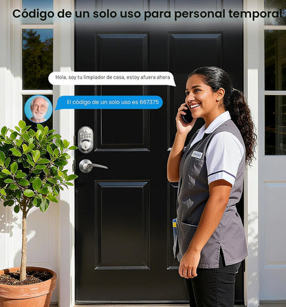 Veise RZ-C Cerradura de puerta de entrada sin llave con 2 manijas d...