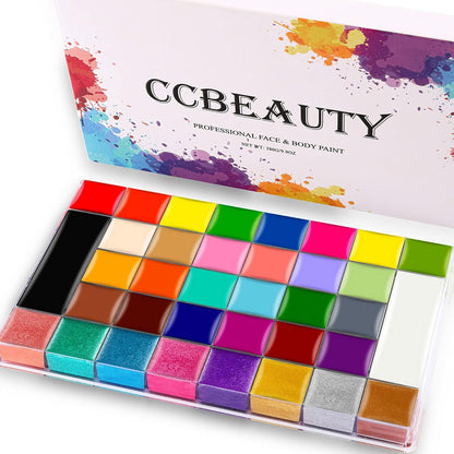 CCbeauty - Pintura facial y corporal profesional, kit de paleta gra...