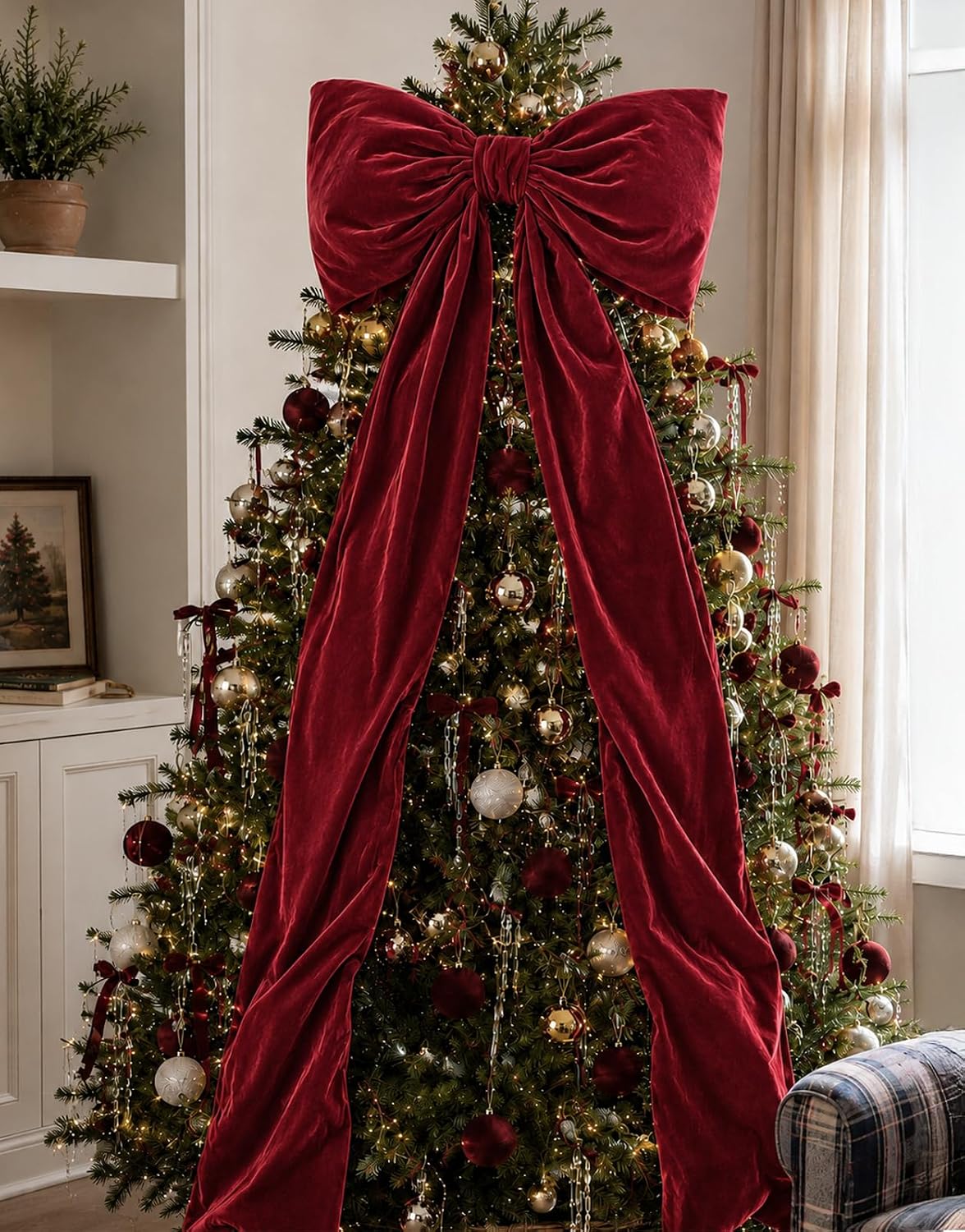 Decoraciones navideñas: lazos gigantes de 6 pies para decoración de...