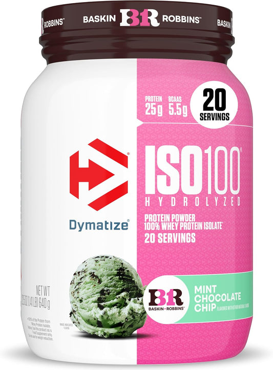 Dymatize Proteína en polvo ISO100, 100% aislado de suero, chispas d...