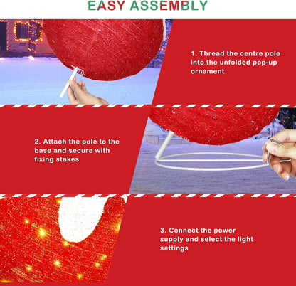 3 adornos de Navidad para exteriores, decoración de bolas navideñas...