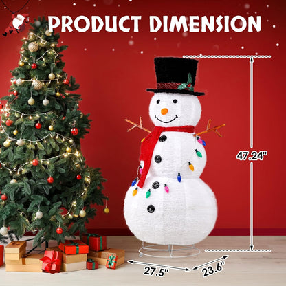 VINGLI Muñeco de nieve emergente de 4 pies, decoraciones navideñas,...