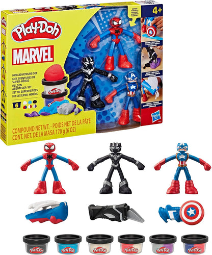 Play-Doh Marvel Hero Adventure Playset, 3 figuras de acción de Marv...
