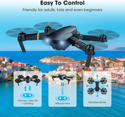 MOCVOO Drones con cámara para adultos, cuadricóptero RC plegable, j...