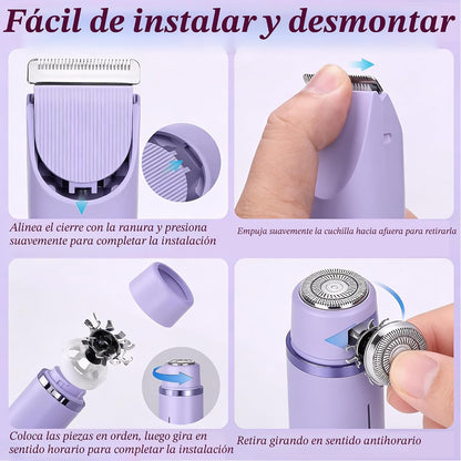 Recortadora de bikini para mujer, afeitadora eléctrica impermeable...